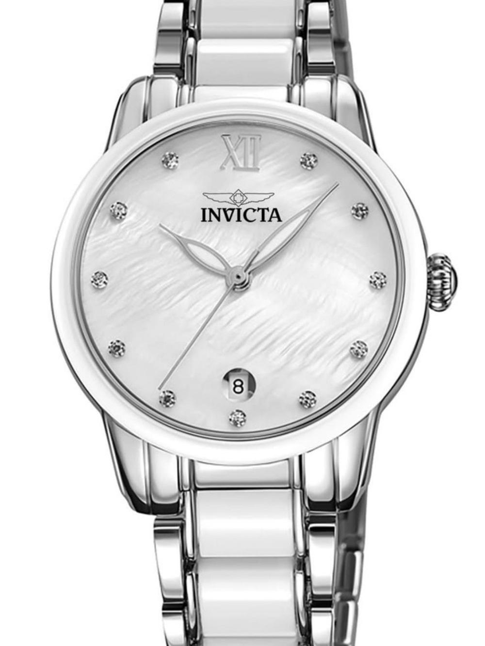 Invicta Celestial Ladies  Silver and White Mother-of-Pearl Bracelet Watch 34.7mm